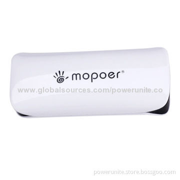White Color Mobile Power Bank, 2,800mAh Capacity, LED Torch